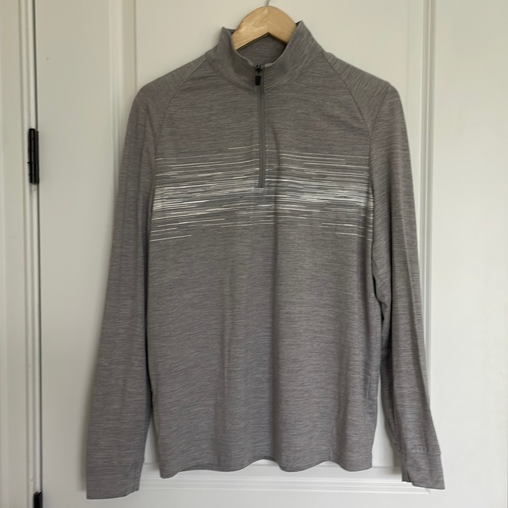PGA Tour Men’s 1/4 Zip Popover Grey/White S